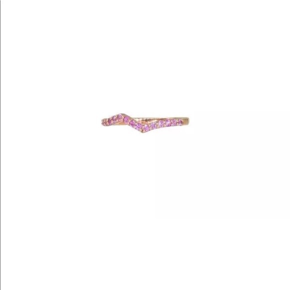 Natural 🌈 Color Sapphire Wavy 14K Stackable Rings - Picture 7 of 8